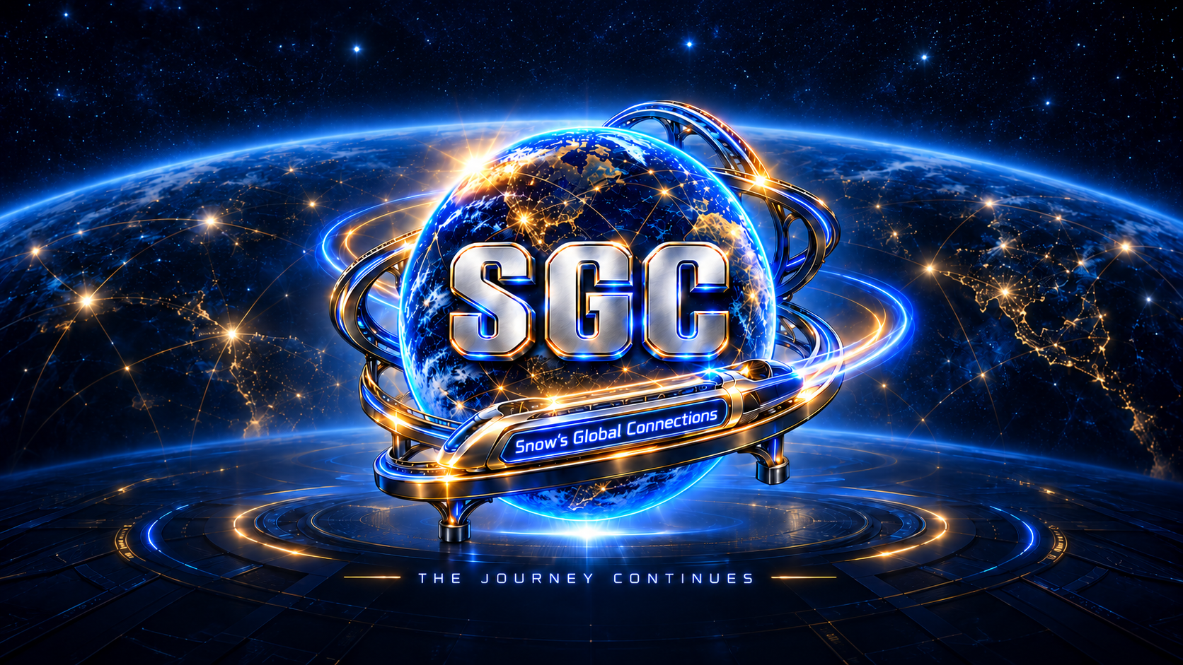 The final Snow's Global Connections logo above a connected Earth with The Journey Continues